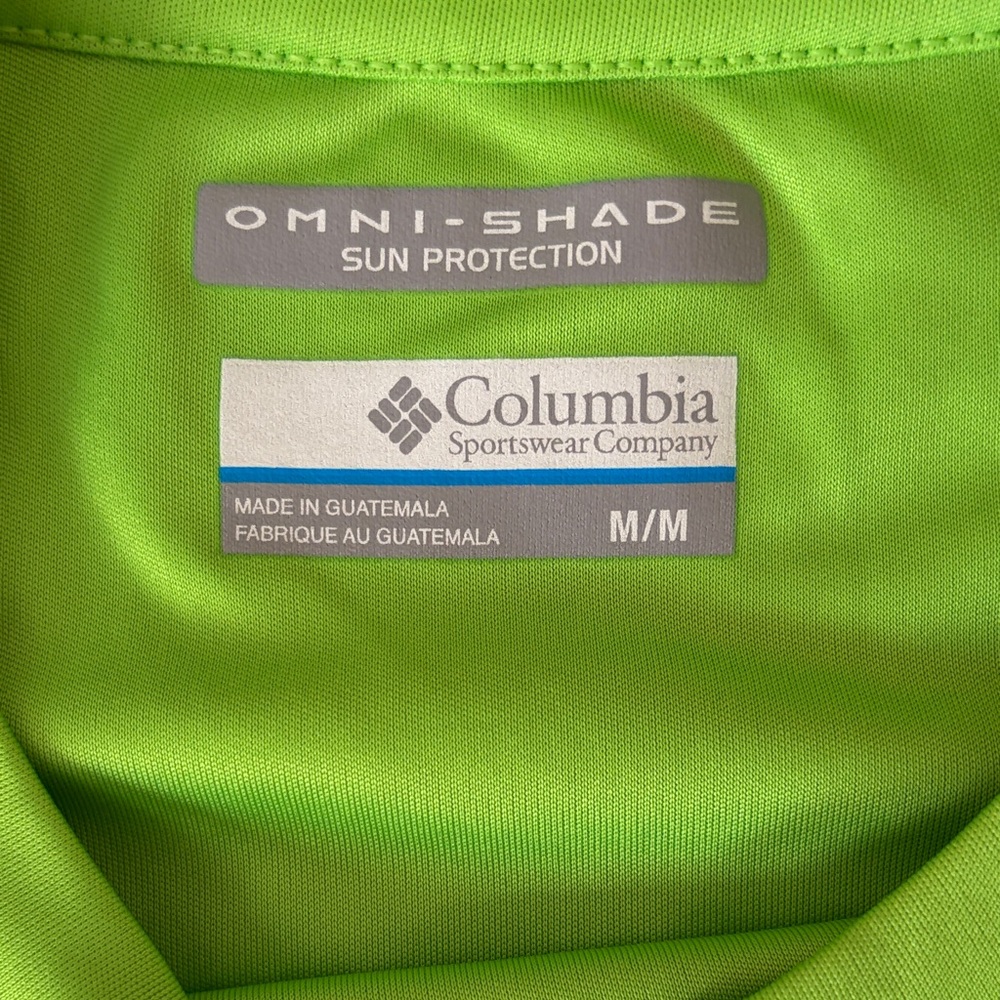 Columbia Men's Long Sleeve Performance Tee - Neon Green - Picture 2 of 2